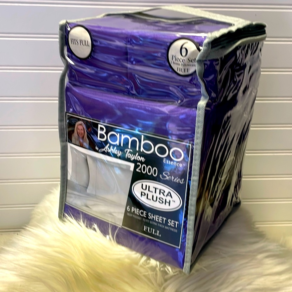 Bamboo Essence FULL Size  Purple-  6 Piece Sheet Set